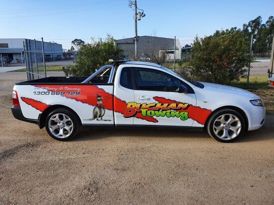 Tow operator Buchan aussie towing white pick up